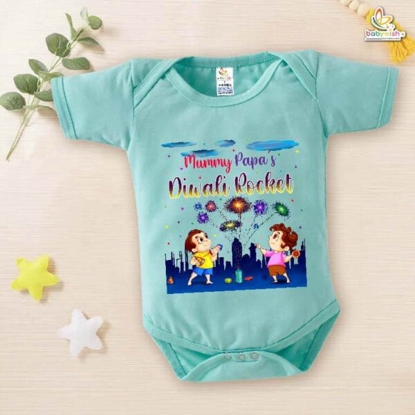 Babywish Baby Diwali Romper Bodysuit My First Diwali Mummy Papa's Diwali Rocket - Image 4