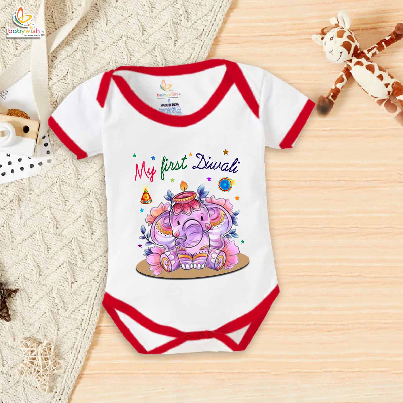 Babywish Baby Diwali Romper Bodysuit My First Diwali MY FIRST DIWALI