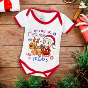 Babywish Christmas Romper Clothes My First Merry Christmas Bodysuits My First Christmas With my Friends