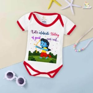 Babywish Baby Navratri Romper Bodysuit My First Dussehra Victory of God Over Evil