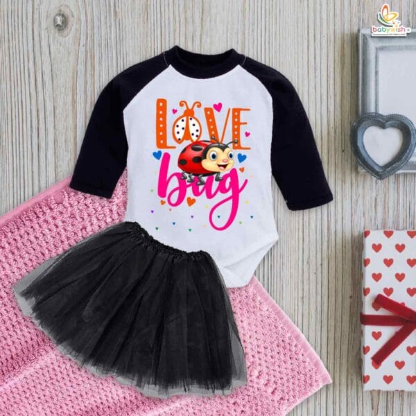 Babywish Newborn girls tutu skirt Full Sleeve romper Valentine Day print onesies bodysuits for baby 0 to 12 months - Image 2