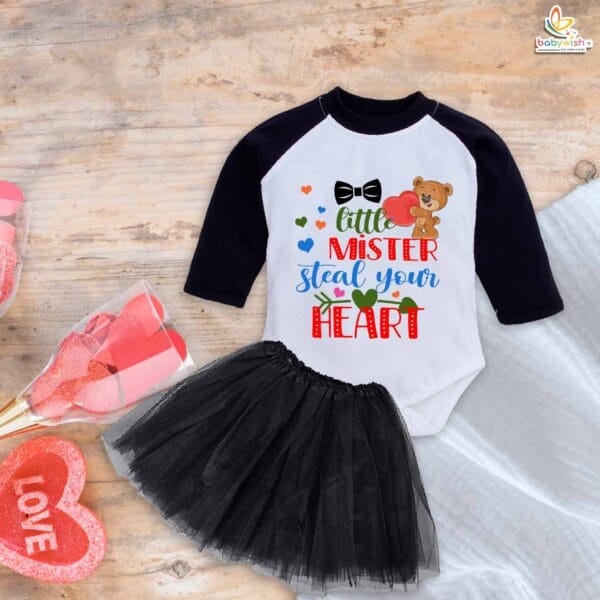 Babywish Newborn girls tutu skirt Full Sleeve romper Valentine Day print onesies bodysuits for baby 0 to 12 months - Image 2