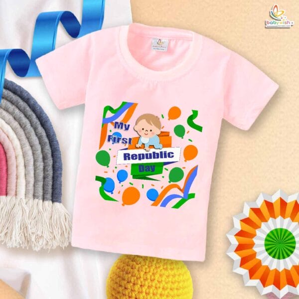 My First Republic Day T-Shirt | My First Republic Day Kid Print Tee | 26th January India Republic Day Outfit for Kids | Babywish - Image 3