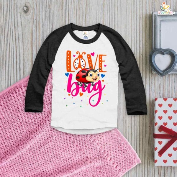 My First Valentine’s Day Full Sleeve Baby T-Shirt – “Love Bug” Cute Valentine Design | Babywish - Image 2