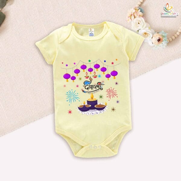 Babywish Baby Diwali Romper Bodysuit My First Diwali Diwali Celebrations With Sweets - Image 2