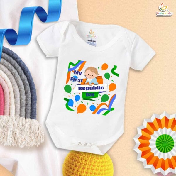 My First Republic Day Romper | Kid Print Bodysuit for 26th January | Patriotic Republic Day Outfit for Babies & Toddlers | Babywish - Image 5