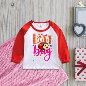 My First Valentine’s Day Full Sleeve Baby T-Shirt – “Love Bug” Cute Valentine Design | Babywish