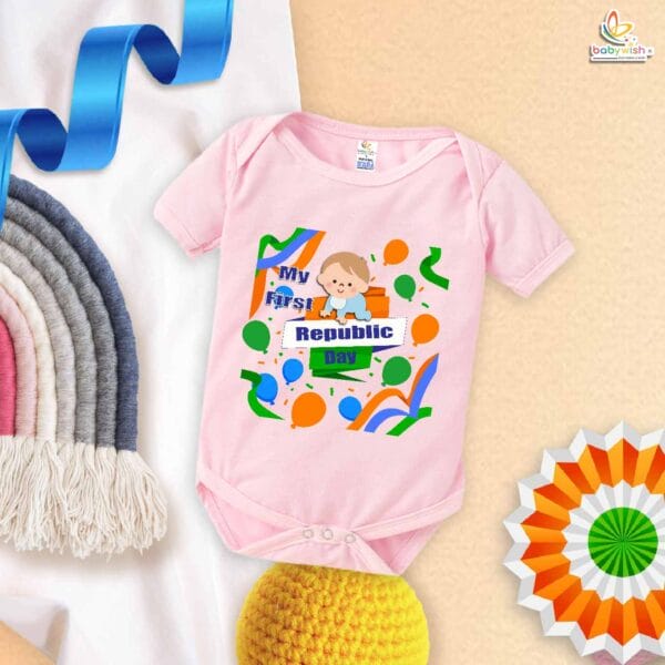 My First Republic Day Romper | Kid Print Bodysuit for 26th January | Patriotic Republic Day Outfit for Babies & Toddlers | Babywish - Image 3