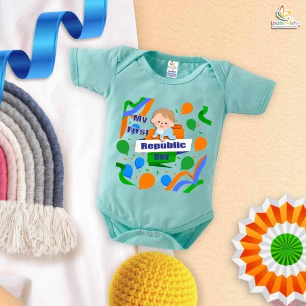 My First Republic Day Romper | Kid Print Bodysuit for 26th January | Patriotic Republic Day Outfit for Babies & Toddlers | Babywish - Image 4