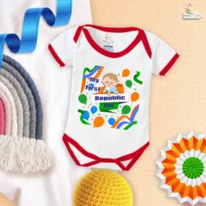 My First Republic Day Romper | Kid Print Bodysuit for 26th January | Patriotic Republic Day Outfit for Babies & Toddlers | Babywish