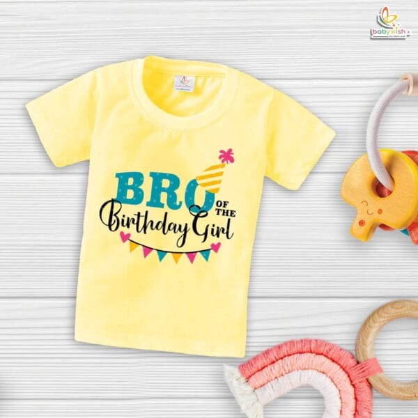 Bro of the Birthday Girl T-Shirt – Matching Family Birthday Shirt for Brother | Fun Birthday Party Outfit for Kids & Teens by Babywish - Image 4