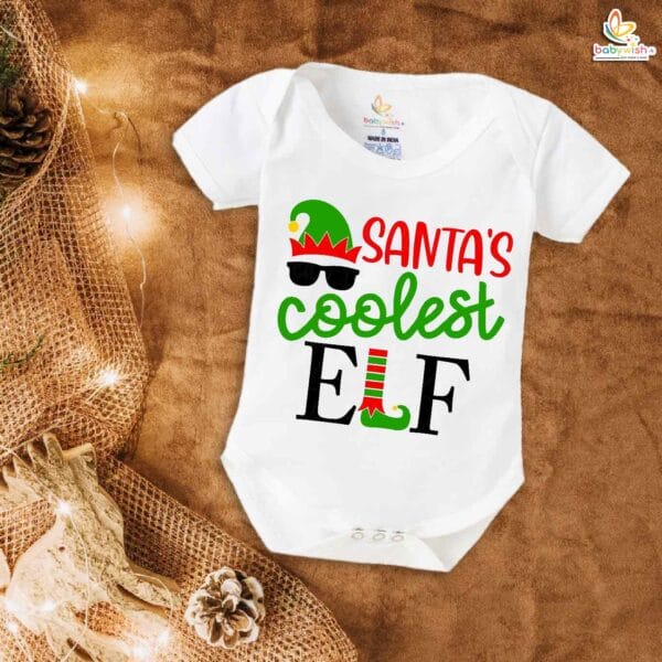 Babywish Christmas Romper Clothes My First Merry Christmas Bodysuits Santa's Coolest Elf Christmas - Image 5