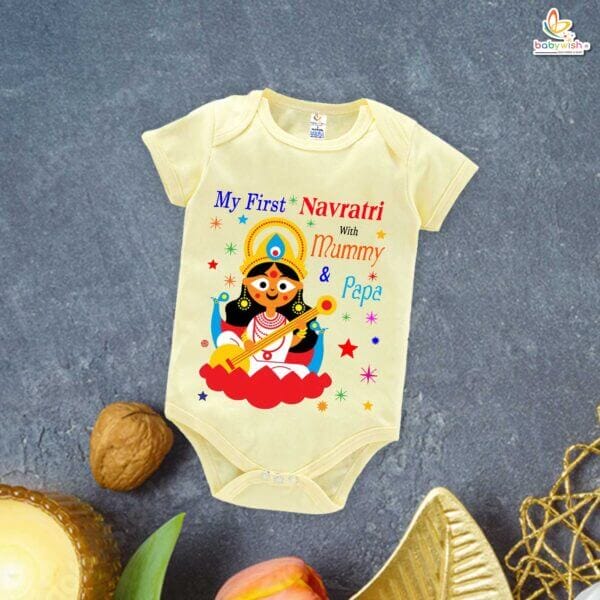 Babywish Baby Navratri Romper Bodysuit My First Dussehra First Navratri - Image 2