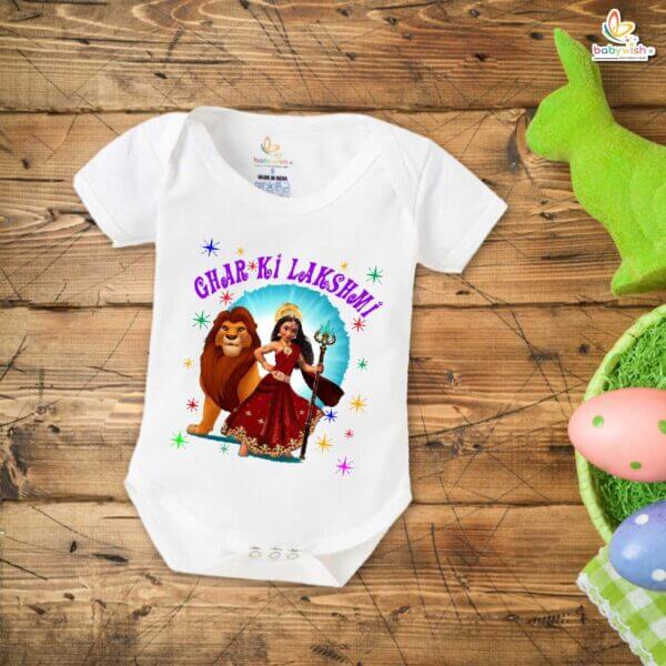 Babywish Baby Navratri Romper Bodysuit My First Dussehra Ghar Ki Laxshami - Image 5