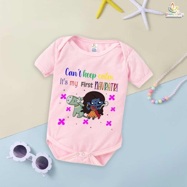 Babywish Baby Navratri Romper Bodysuit My First Dussehra First Navartri can't keep Calm - Image 3