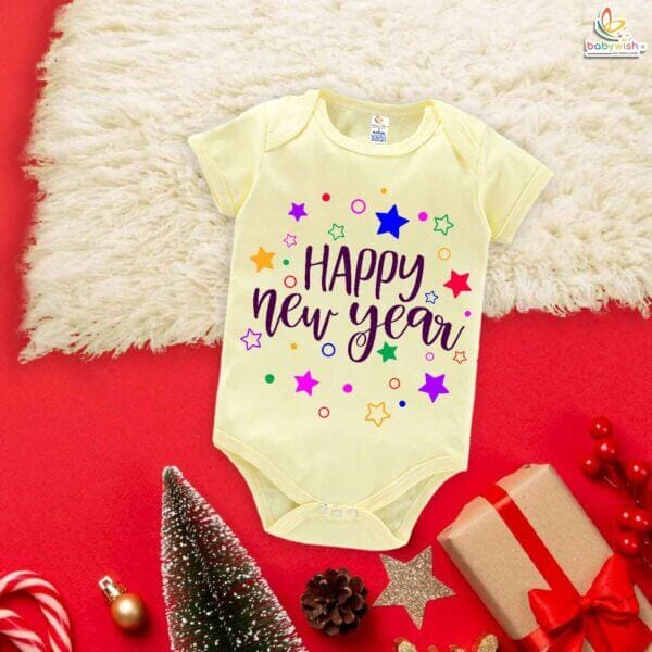 Babywish New Year Romper Clothes My First New Year Bodysuits Happy New Year Star Group - Image 3