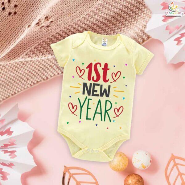 Babywish New Year Romper Clothes My First New Year Bodysuits 1st New Year Heart Printed - Image 3