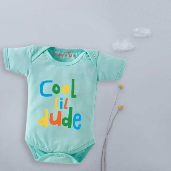 Baby First Birthday Celebrations Romper Clothes Baby Newborn Bodysuits Outfit Envelop Neck Half Sleeve Unisex Onesies "Cool Lil Dude" - Image 3