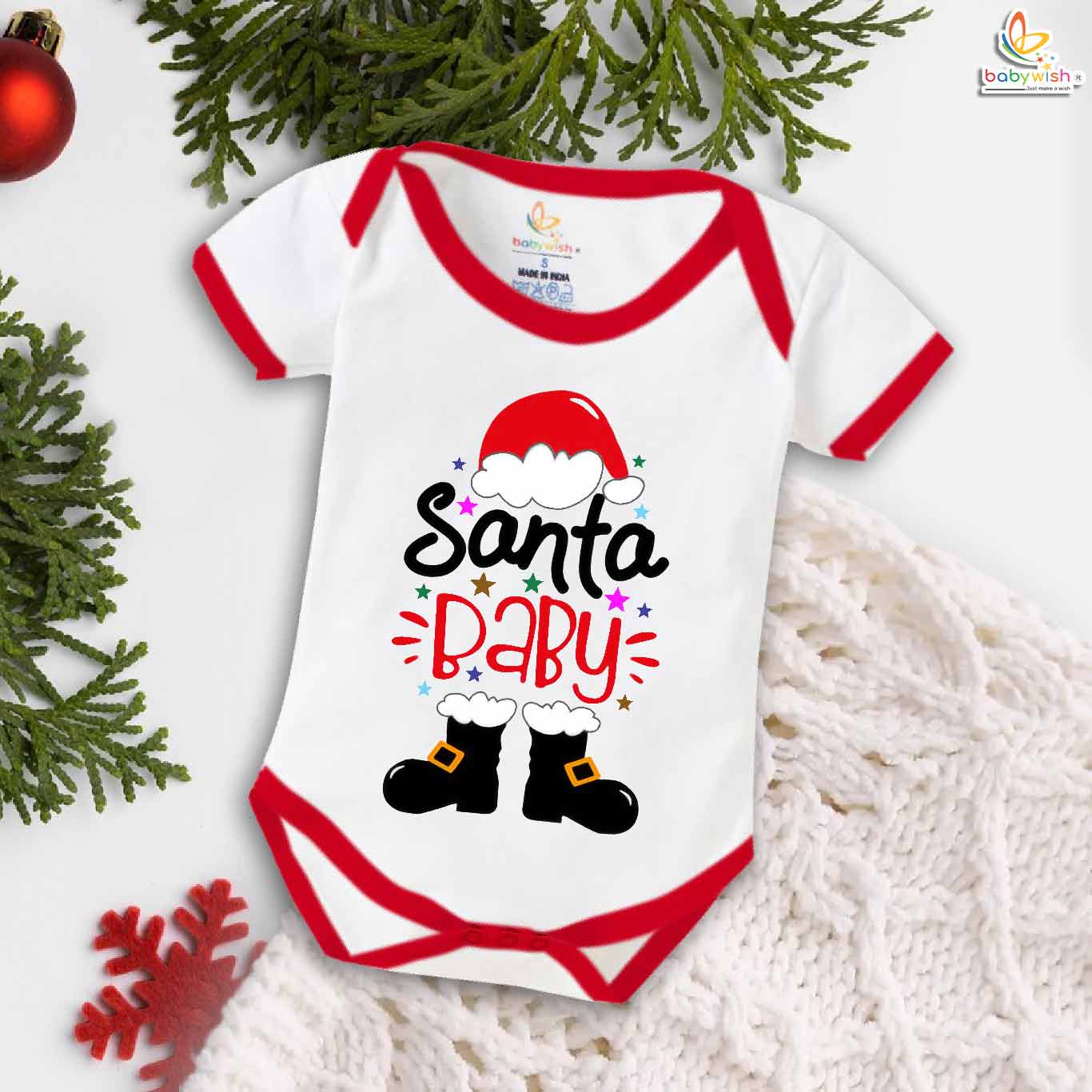 Babywish Christmas Romper Clothes for Babies, My First Merry Christmas Bodysuits, Santa Baby Newborn Outfit, Cute Holiday Onesies for Boys & Girls