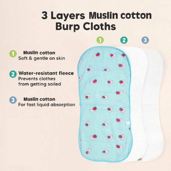 Soft muslin burp cloth for newborns – absorbent and gentle baby towel by Babywish