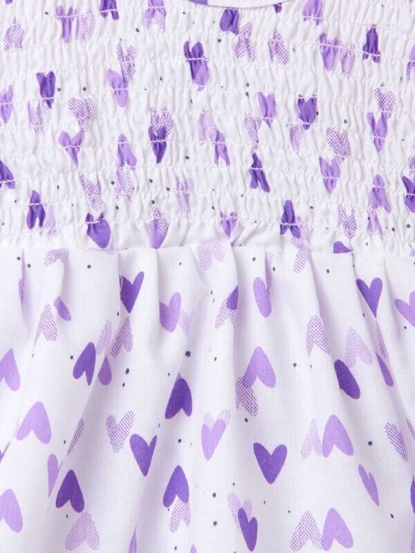 Babywish Baby Girl Cotton Frock Newborn Girl Knee Length Sleeveless Dress Heart Theme Printed - Image 7