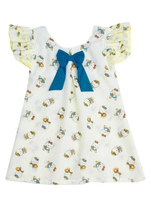 Babywish Baby Girl Cotton Frock Newborn Girl Knee Length Sleeveless Dress Doll Theme Printed - Image 8
