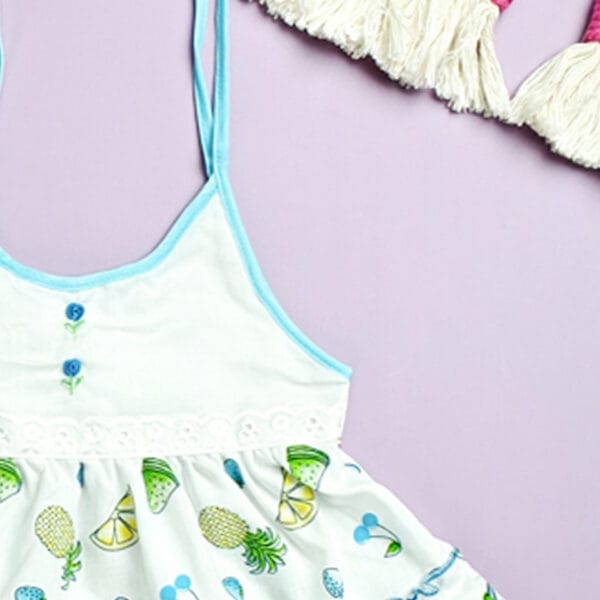 cotton baby girl frock with fruit prints for 0-12 months by Babywish