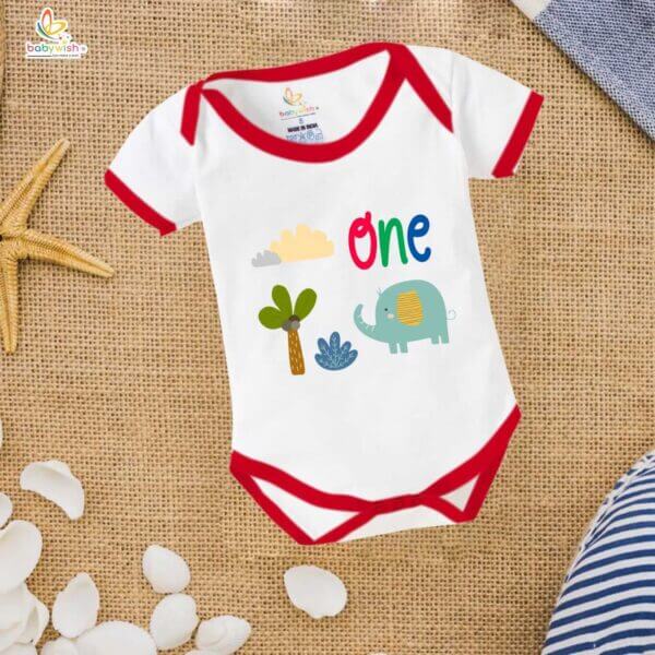 One month unisex baby romper half sleeve round neck onesie - Image 5