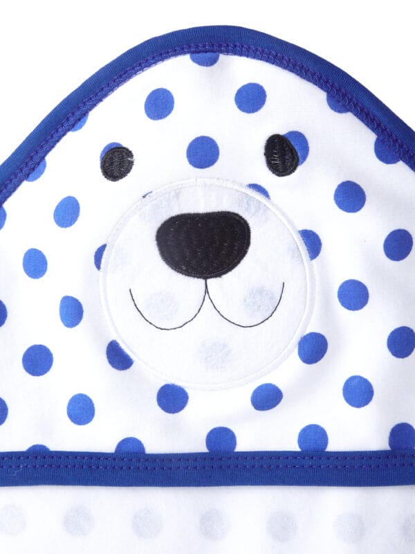 Hooded Baby Towel Blue Polka Dot