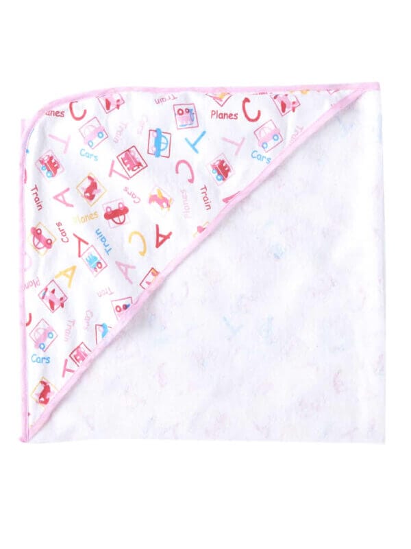 Baby Flannel hooded towels for new born Alphabets Printed Bath Towel for Boys and Girls Infants kids towel - Image 2