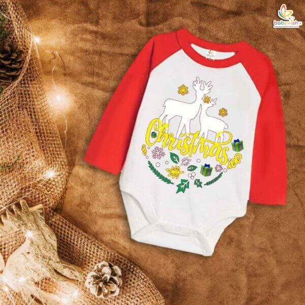 Babywish Christmas Romper Clothes My First Merry Bodysuit Romper Christmas 2 Dear Print - Image 2