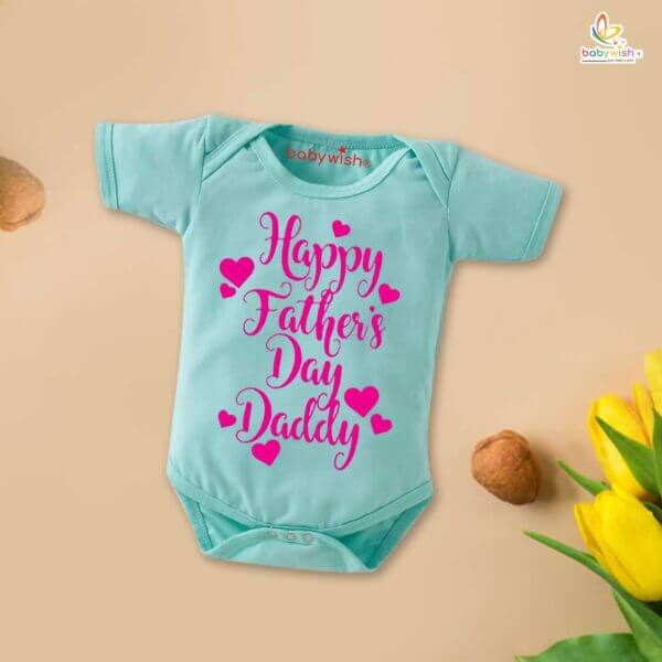 Fathers Day Special Baby Outfit Half Sleeve Unisex Multicolor Romper Onesies for Newborn baby - Image 3