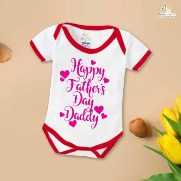 Fathers Day Special Baby Outfit Half Sleeve Unisex Multicolor Romper Onesies for Newborn baby