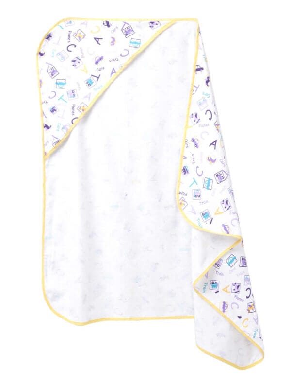 Baby Flannel hooded towels for new born Alphabets Printed Bath Towel for Boys and Girls Infants kids towel - Image 8