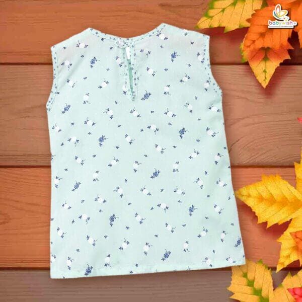 Babywish Baby Girl Cotton Frock Newborn Girl Knee Length Sleeveless Dress Floral Theme Printed - Image 2