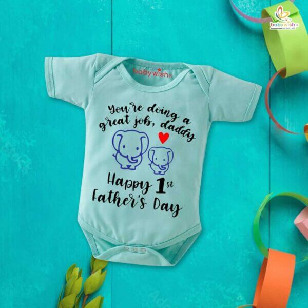 Fathers Day Special Baby Outfit Half Sleeve Unisex Multicolor Romper Onesies for Newborn baby - Image 2
