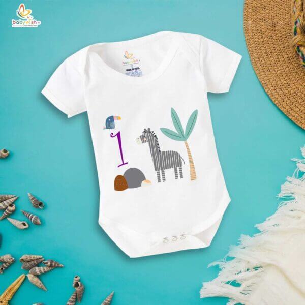 One month unisex baby romper half sleeve round neck onesie - Image 2
