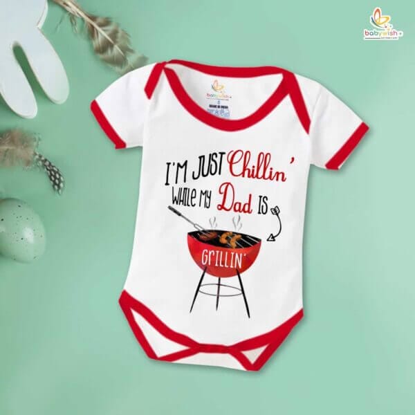 Fathers Day Special Baby Outfit Half Sleeve Unisex Multicolor Romper Onesies for Newborn baby - Image 5