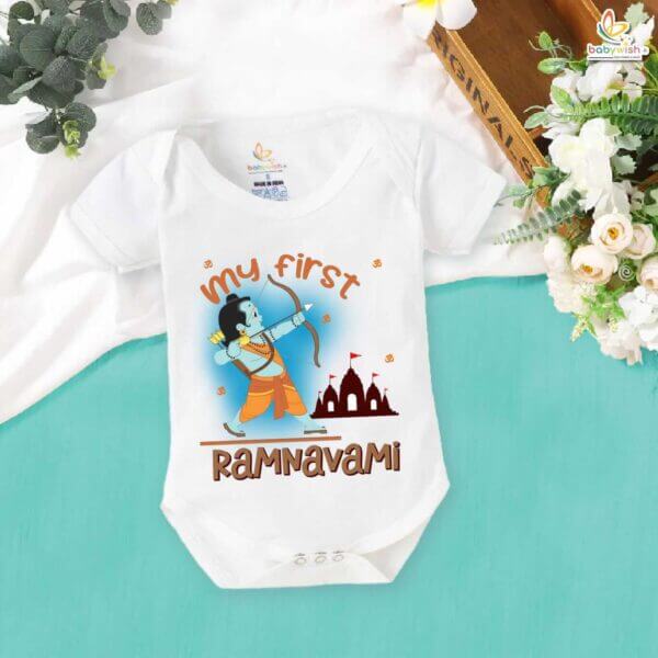 My First Ramnavmi Romper – Baby Bodysuit for Ram Navami | Traditional Hindu Festival Outfit for Infant Boys & Girls by Babywish - Image 5