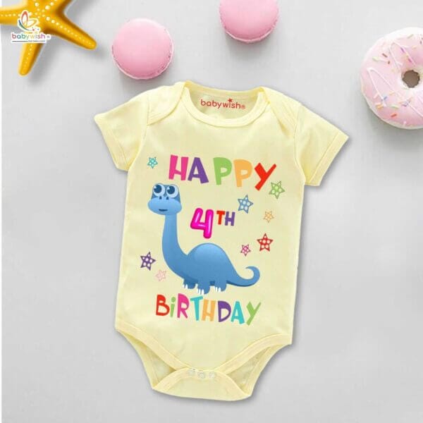 Four month unisex baby romper half sleeve round neck onesie - Image 4