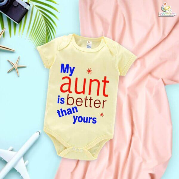 My Aunt is Better Than Yours Romper – Bua Bodysuit for Baby – Cute Baby Clothes for Proud Aunts – Soft Cotton Infant Outfit – Babywish - Image 4