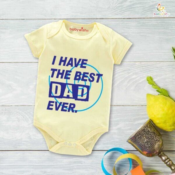Fathers Day Special Baby Outfit Half Sleeve Unisex Multicolor Romper Onesies for Newborn baby - Image 4