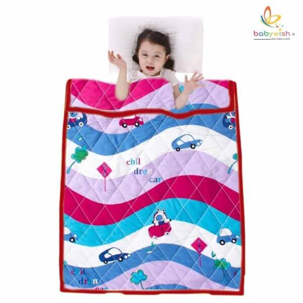 GOTS Certified Organic Cotton Baby Dohar Blanket for Newborn Soft Crib All Seasons Quilt for Microfiber Giftset - Blue Magic Feather - Image 3