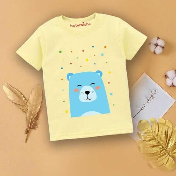 Printable Family T-shirt for Kids Clothes Unisex Newborn Topwear Outfit Cotton Tshirt Half Sleeve Round Neck Dress for Boy n Girl "Panda Dot Print" - Image 2