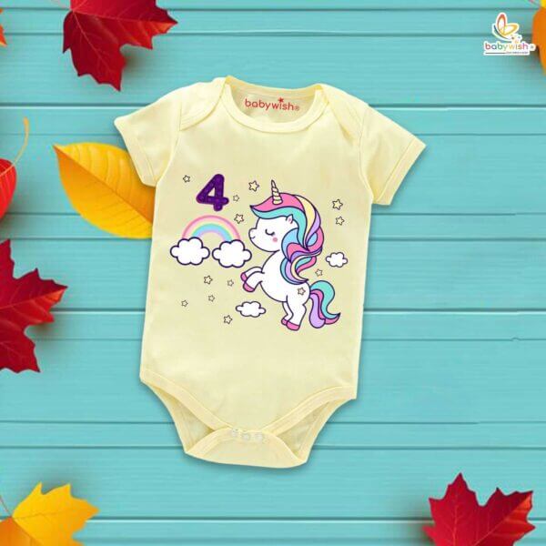 Four month unisex baby romper half sleeve round neck onesie - Image 4