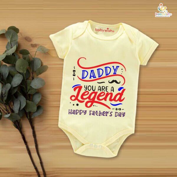 Fathers Day Special Baby Outfit Half Sleeve Unisex Multicolor Romper Onesies for Newborn baby - Image 2