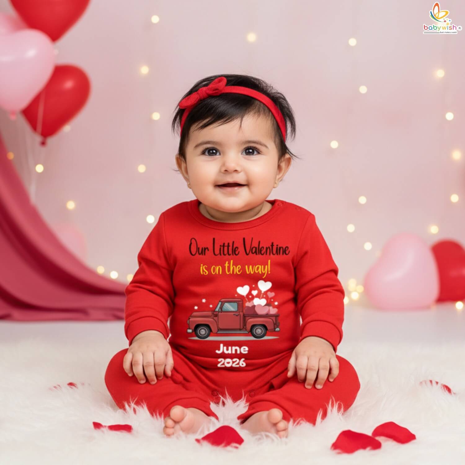 Babywish Valentine Baby Romper – Our Little Valentine Is On The Way Cute Soft Cotton Baby Romper | Babywish