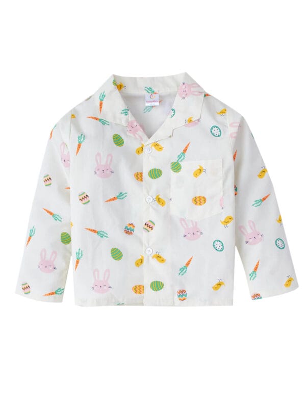 Kids Cotton Nightwear Set | Bunny Print Full Sleeve Pajama Set for Boys & Girls | Babywish - Image 2