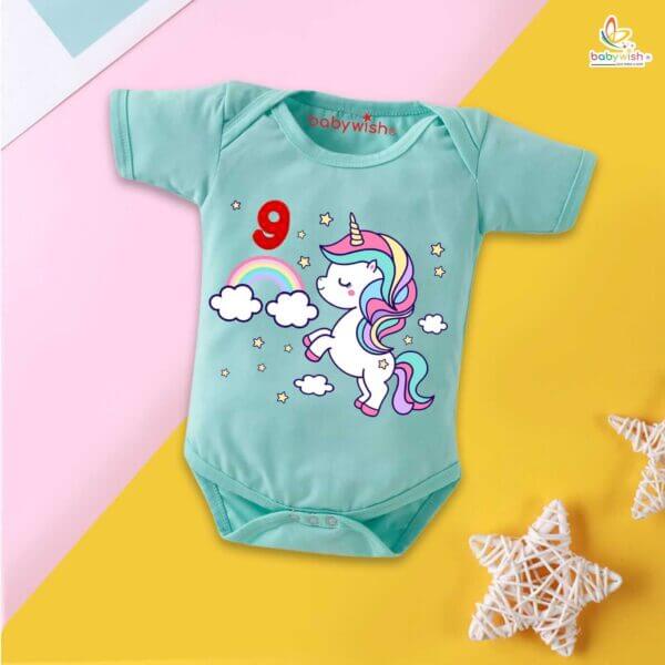 Nine month unisex baby romper half sleeve round neck onesie - Image 2