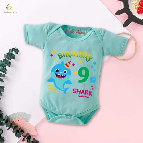 Nine month unisex baby romper half sleeve round neck onesie - Image 2